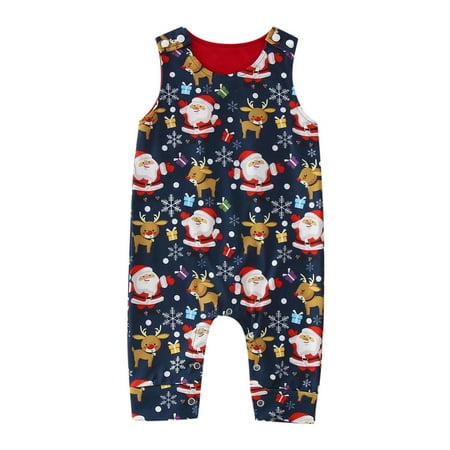 

Boys Girls Sleeveless Christmas Cartoon Prints Romper Jumpsuit Clothes 3 Months Old Baby Boy Baby Romper Shorts 24 Month Boy Pants Pack Baby Boy Summer 1st Birthday Boys Shirt Boys Summer Clothes Size