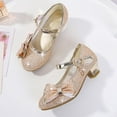 thumbnail image 6 of Fesfesfes Girls Sequined Toe Cap Shoes Princess Style High Heels for Parties,Glitter Dress Shoes for School Performances,Cute Low Heel Sandals(Gold,8 Years), 6 of 6