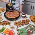 thumbnail image 5 of Presto 03434 Pizzaz Plus Horno giratorio - 12 pulgadas, horno para pizza de encimera, bandeja antiadherente, elementos calefactores superiores e inferiores, fácil de limpiar, verde/dorado, 5 of 5