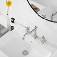 thumbnail image 4 of GGStudy Two Handles Three Holes Faucet 8-16 inch Widespread Bathroom Sink Faucet Brushed Nickel Basin Tap Mixer Faucet Matching Metal Pop Up Drain, 4 of 9