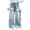 Blue, variant on Otqutp Girls Kids Ruffled Hem Cute Baggy Denim Jeans Teen Wide Leg Husky Denim Pants Y2k Elastic Waist Clothes Hip Hop Streetwear
