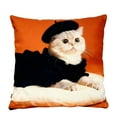 thumbnail image 2 of Funda de almohada corta de felpa de poliéster con diseño de gatos | Funda de cojín decorativa para sofá de 45 x 45 cm sin relleno | Decoración para el hogar con estampado de gatos multicolor, 2 of 6