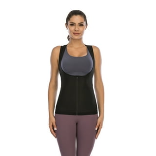 Women Waist Trainer Vest Sauna Shaper Sweat Neoprene Tank Thermal Heat  Trapping Compression Abdominal Workout Gym Suit Top Zipper Sauna Suit for  Women 