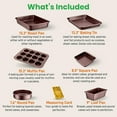 thumbnail image 3 of NutriChef 20-Pc. Nonstick Kitchen PTFE/PFOA/PFOS-Free Heat Resistant Silicone Handles Cookware Bakeware Set w/Saucepan, Brown-NCCW20SBR, Brown, 3 of 9