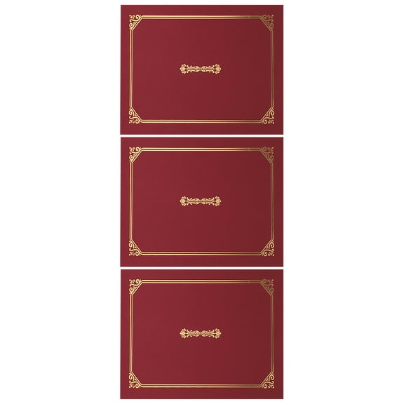 Raindrops 3-Piece Padded Certificate Holder Set for Diplomas and Student Documents with Protective Sleeve Covers