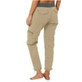 thumbnail image 5 of Ndbuld Womens Cargo Pants with Pockets Fashion Casual Solid Color High Waist Cargo Pants A-Line Loose Wide Leg Pocket Quick Drying Long Pants Sales Today Clearance,XL,Khaki, 5 of 6
