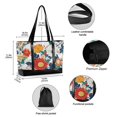 thumbnail image 2 of FORMRS Canvas Laptop Tote Bag for Women with 15.6" Computer Compartments Shoulder Handbag, Colorful Flowers Pattern, 2 of 7