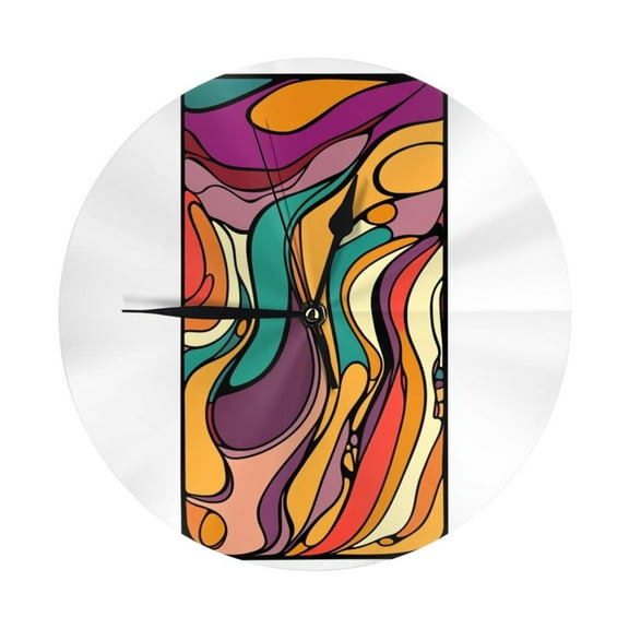 Wall Clocks groovy hippie 60s Decorative for Living Room Kitchen Home Bedroom