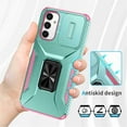 thumbnail image 6 of For Samsung Galaxy A14 5G Slim Fit Shockproof Hybrid with Slide Camera Cover & Rotated Ring Kickstand, [Military-Grade] Phone Case For Samsung Galaxy A14 5G 6.6",Grey Green,For Galaxy A14 5G, 6 of 8
