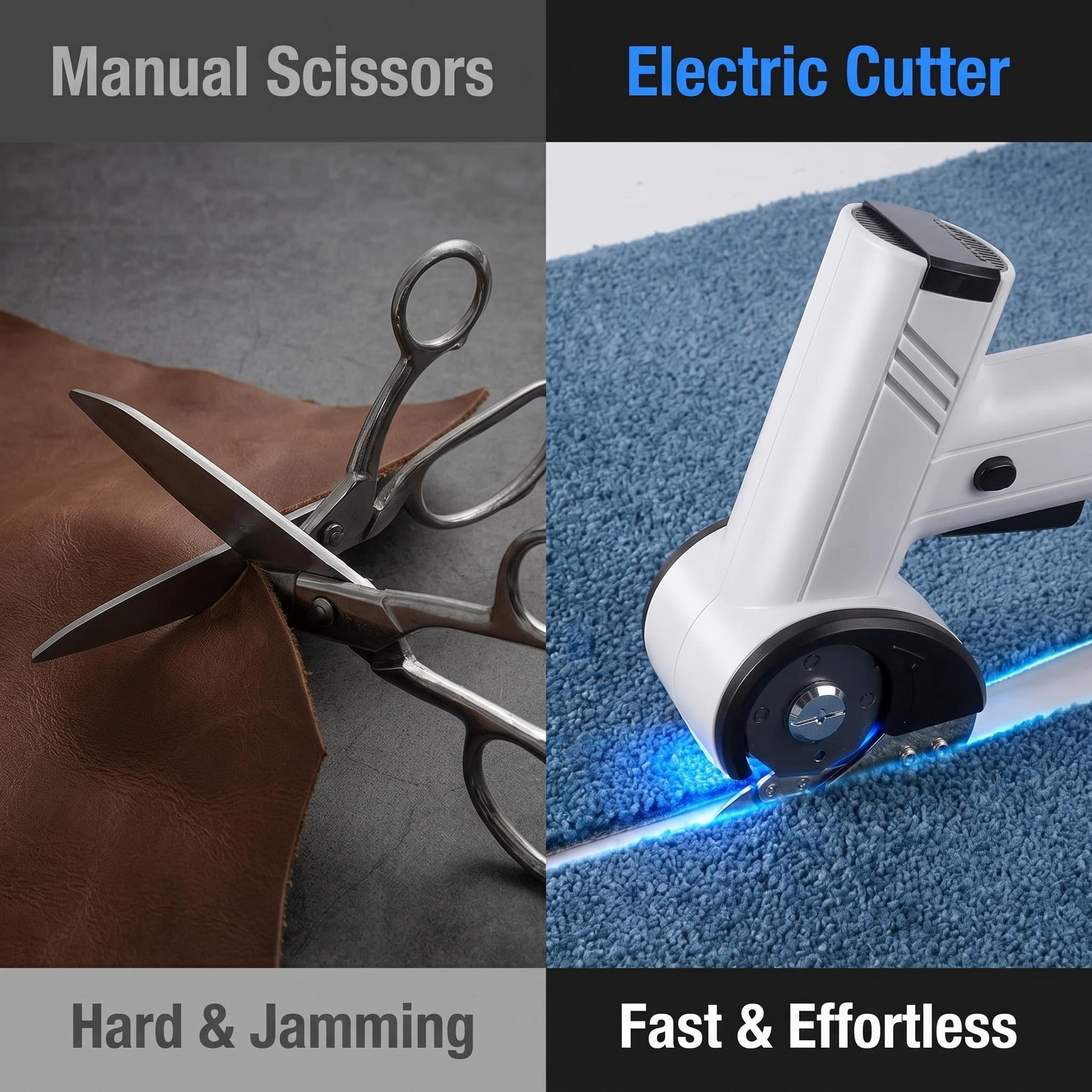 Handheld Electric Scissors – Cordless Fabric Cutter, Multi Material Cutting Tool | Easy Grip, High Efficiency Blade, Versatile Textile Carpet Leather Cutting for Home Workshop Use