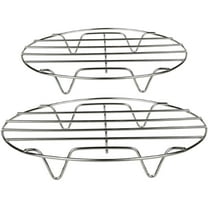 MEIBUTYUP 2pcs Round Steam Rack Stainless Steel Outdoor Use Kitchen Utensil