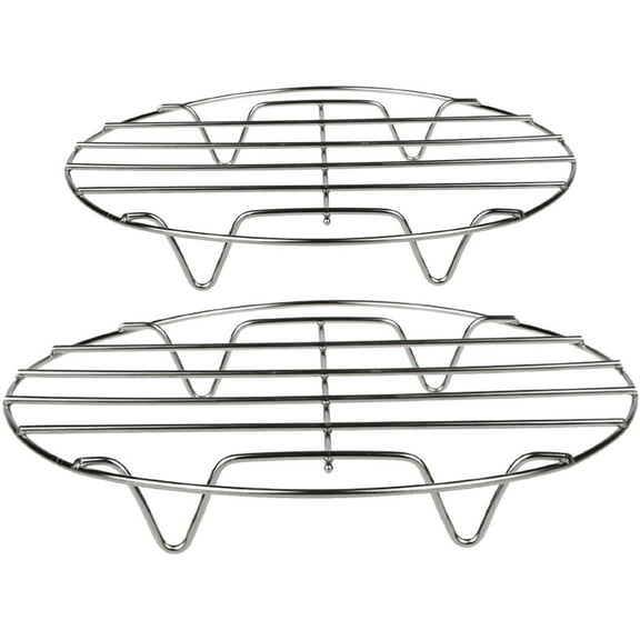 MEIBUTYUP 2pcs Round Steam Rack Stainless Steel Outdoor Use Kitchen Utensil