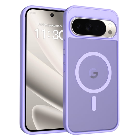 for Google Pixel 11 Pro Magnetic Case, Compatible with MagSafe, Luxury Shock-Resistant PC TPU Anti-Scratch Slim Protective Skin-Friendly Phone Cover for Google Pixel 11 Pro, Purple