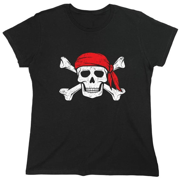 Bandana Skull Sarcastic Humor Novelty Funny Women's Casual Tees