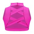 thumbnail image 2 of Sxiwei Kids Girls Dance Tank Crop Top Sleeveless Mock Neck Criss Cross Back Sport Bra Hot Pink 10, 2 of 7