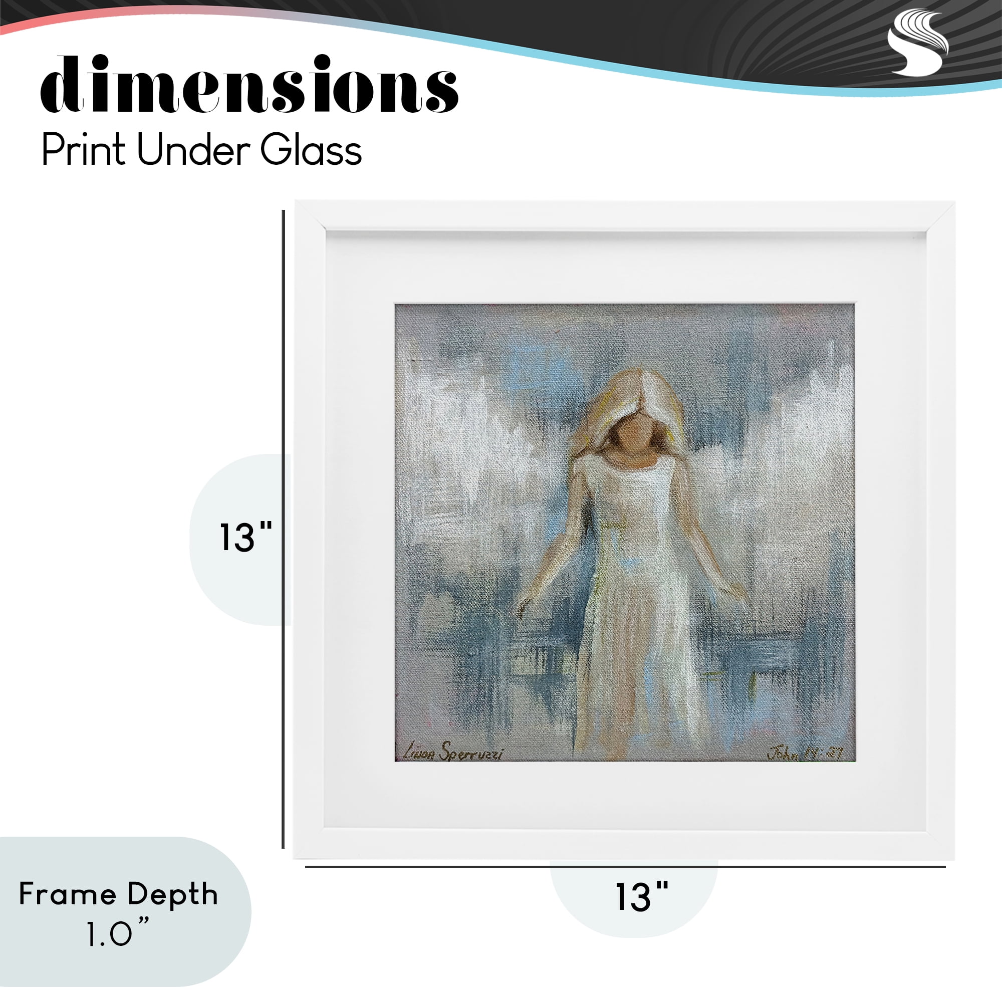 Stupell Industries Ethereal Peace Angel White Framed Print Under Glass, design by Linda Sperruzzi