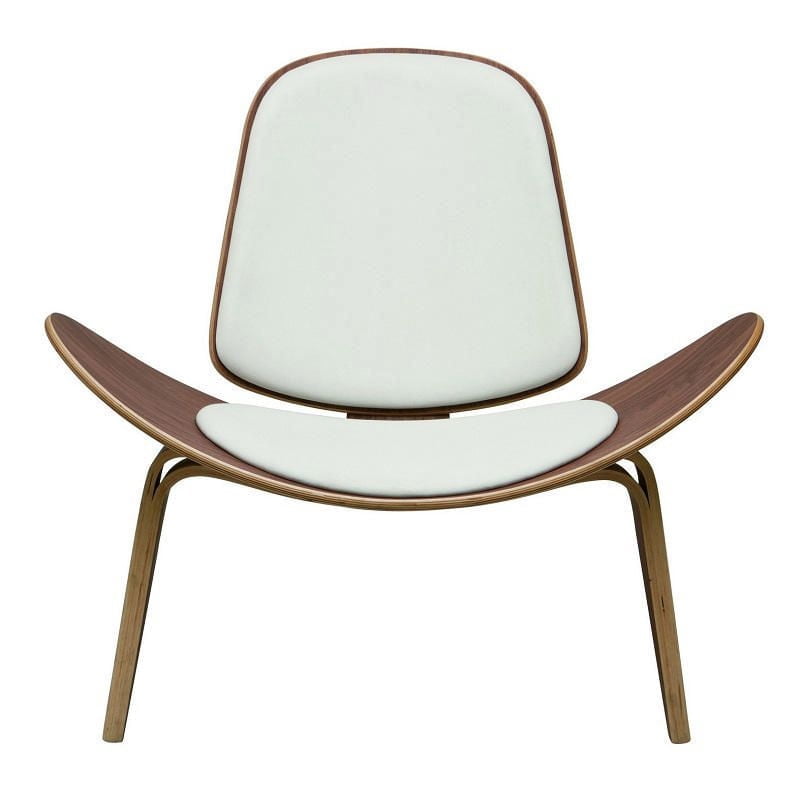 Plata Décor Import White lounge chair- SHELL