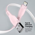 thumbnail image 4 of Powertek MFi USB-A to Lightning Two-Tone Pastel Fast Charge Cable, 6 ft, Pink, 4 of 8