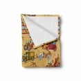 thumbnail image 2 of Cars Soft Flannel Fleece Blanket, Steampunk Inspired Vintage Means of Transportation Colorful Retro Design, Cozy Plush for Indoor and Outdoor Use, 60" x 80", Mustard Red Olive Green, by Ambesonne, 2 of 6