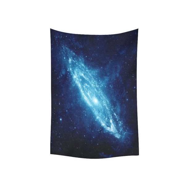 ABPHQTO Espiral azul Stardust Galaxy Tapiz Colgante de pared Espacio de astronomía Decoración de pared Arte para sala de estar Dormitorio Dormitorio Algodón Lino Decoración 100x150 cm