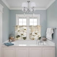 thumbnail image 3 of 2 Panels Kitchen Tier Curtains 39 Inch Length, White Peony Grommets Window Treatment Curtain, Retro Floral Butterfly Botanical Farmhouse Beige Thermal Curtains Drapes for Living Room/Bathroom, 3 of 9