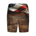 thumbnail image 2 of Lsque Rustic American Flag Wood Mens Sleep Pajama Shorts,Short Pajama Pants, Cotton Ultra-Soft Knit-XX-Large, 2 of 9