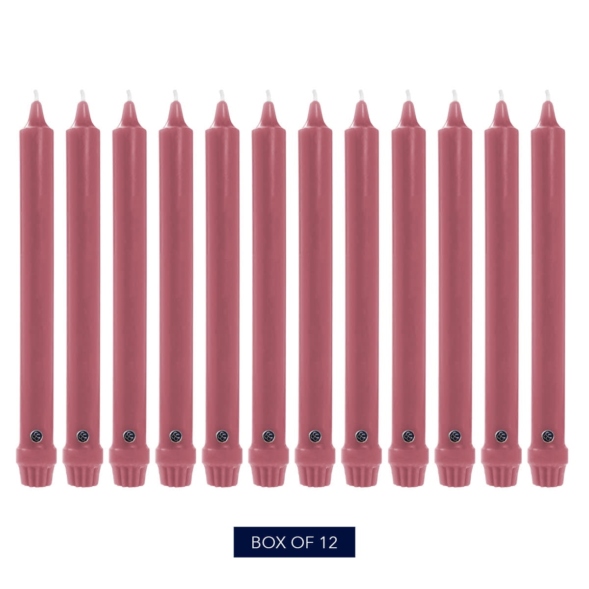Colonial Candle Unscented 8 In Taper Candle, 12 Pieces, Rose Mauve