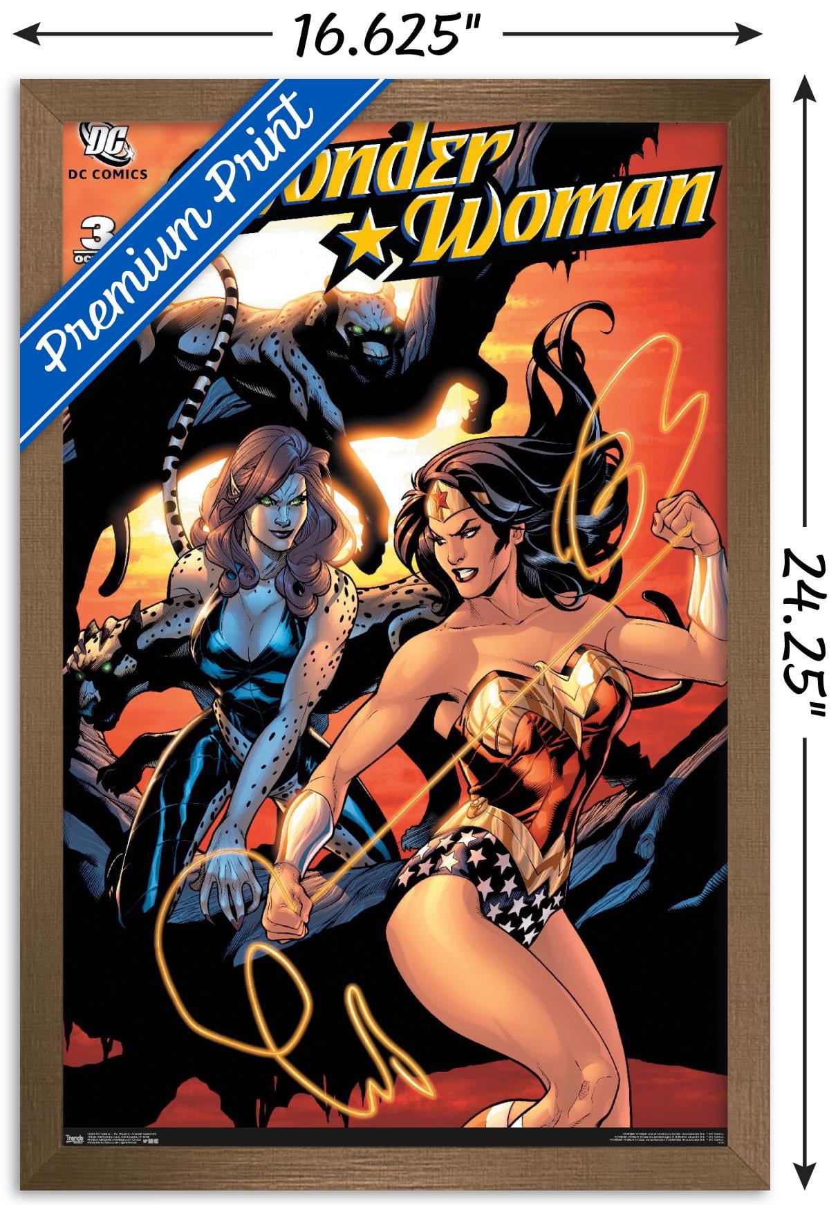 DC Comics - The Cheetah - Wonder Woman #3 Wall Poster, 14.725" x 22.375", Framed