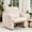 Beige, variant on HomeMiYN Corduroy Fabric Accent Chair, Modern Upholstered Armchair with Lumbar Pillow, Wide Comfy Leisure Living Room Chairs for Bedroom, Office, Reading, Beige