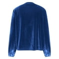 thumbnail image 5 of UTSJKR Velvet Tops for Women Long Sleeve V Neck Dressy Casual Elegant Plus Size Velour Shirts Festival Outfit Blue M, 5 of 9
