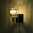 thumbnail image 3 of Aitana 5 in. 1-Light Indoor Brass Finish Wall Sconce with Light Kit, 3 of 6
