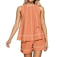 thumbnail image 2 of Short Sets for Women Cotton Linen Loose Fit Sleeveless Crewneck Tank Top and Shorts 2 Piece Matching Set Lounge Set, 2 of 7