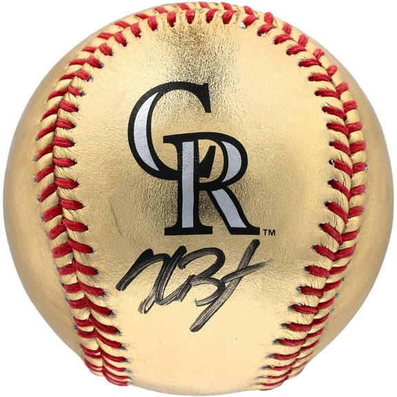 Kris Bryant Colorado Rockies Autographed Gold Leather Baseball - Fanatics Authentic Certified