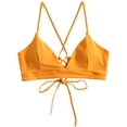 thumbnail image 1 of Haut de Bikini Basique Croisé Rehausseur pour Femmes Bretelles Spaghetti Texturées Sans Armature, 1 of 6