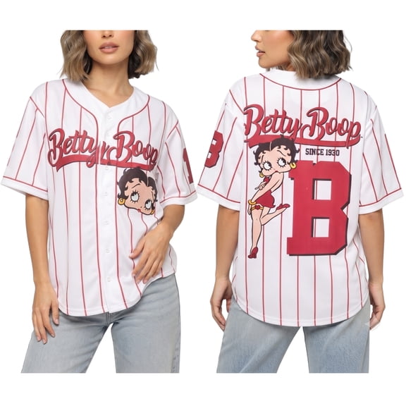 C-Life Group Womens Baseball Jersey - Peanuts Betty Boop Disney Athletic Performance Sports Jersey