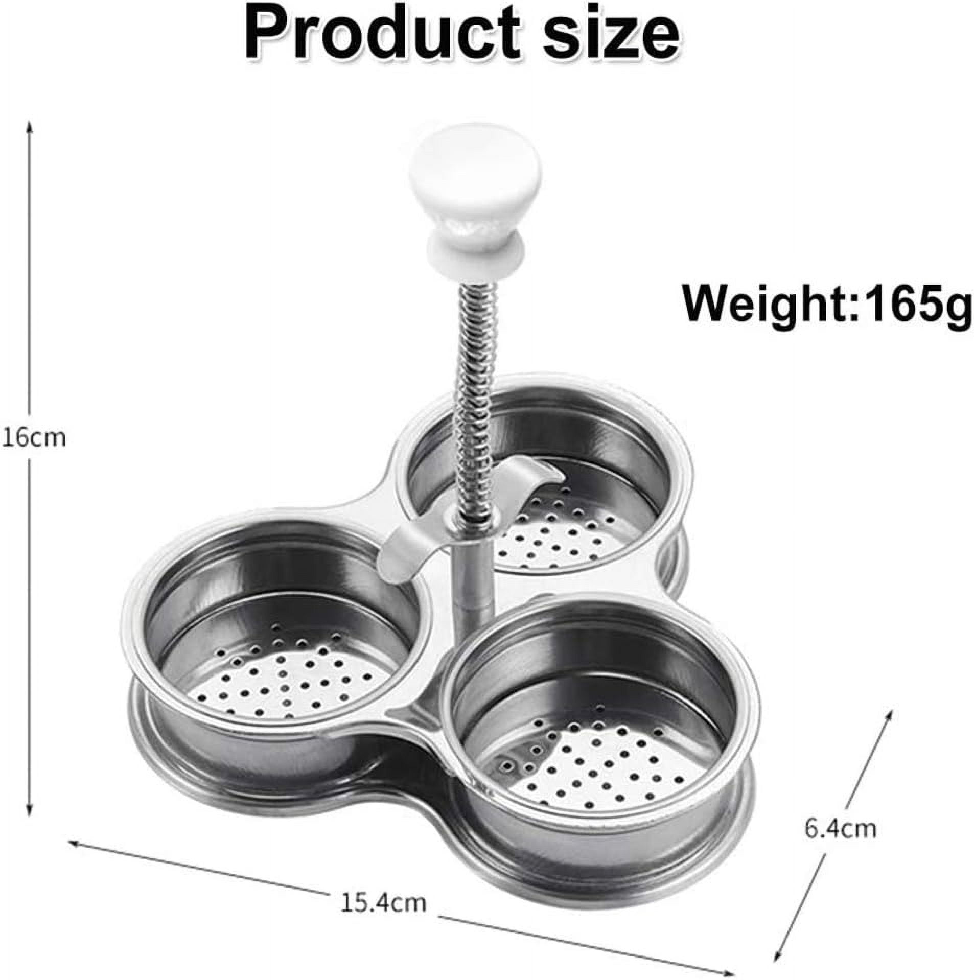 ABPETE Egg Poachers with 3 Stainless Steel Grids, Non Stick Pocket Egg Cups for Quick, Easy, and Nutritious Breakfast