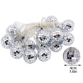 thumbnail image 3 of Disco Ball String Lights, Silver Mirror Mosaic, 20 LEDs 9.8ft Length 1 Pack, for Disco Theme Party Birthday Wedding Indoor Outdoor Decoration, 3 of 5