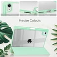 thumbnail image 3 of SaniMore Case for iPad Mini 6 8.3", Auto Sleep/Wake Shock Resistant [Built-in Pencil Holder] Flip Stand [Dual Angle] Transparent Slim Lightweight Anti-fall Tablet Shell, Mint, 3 of 8
