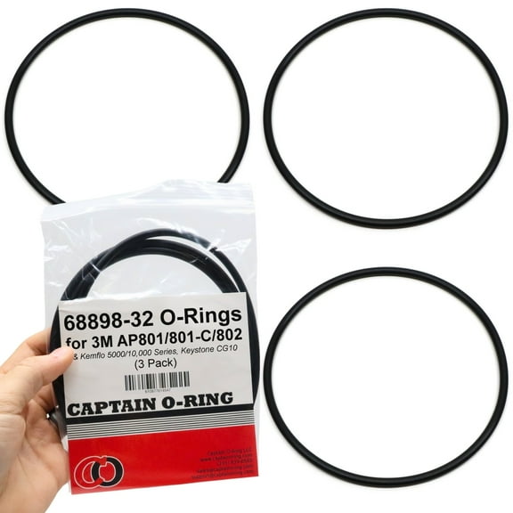 Captain O-Ring - 68898-32 Replacement O-Rings for 3M AP801, AP801-C, AP802, KemFlo 5000 & 10,000 Series Water Filters 3 Pack