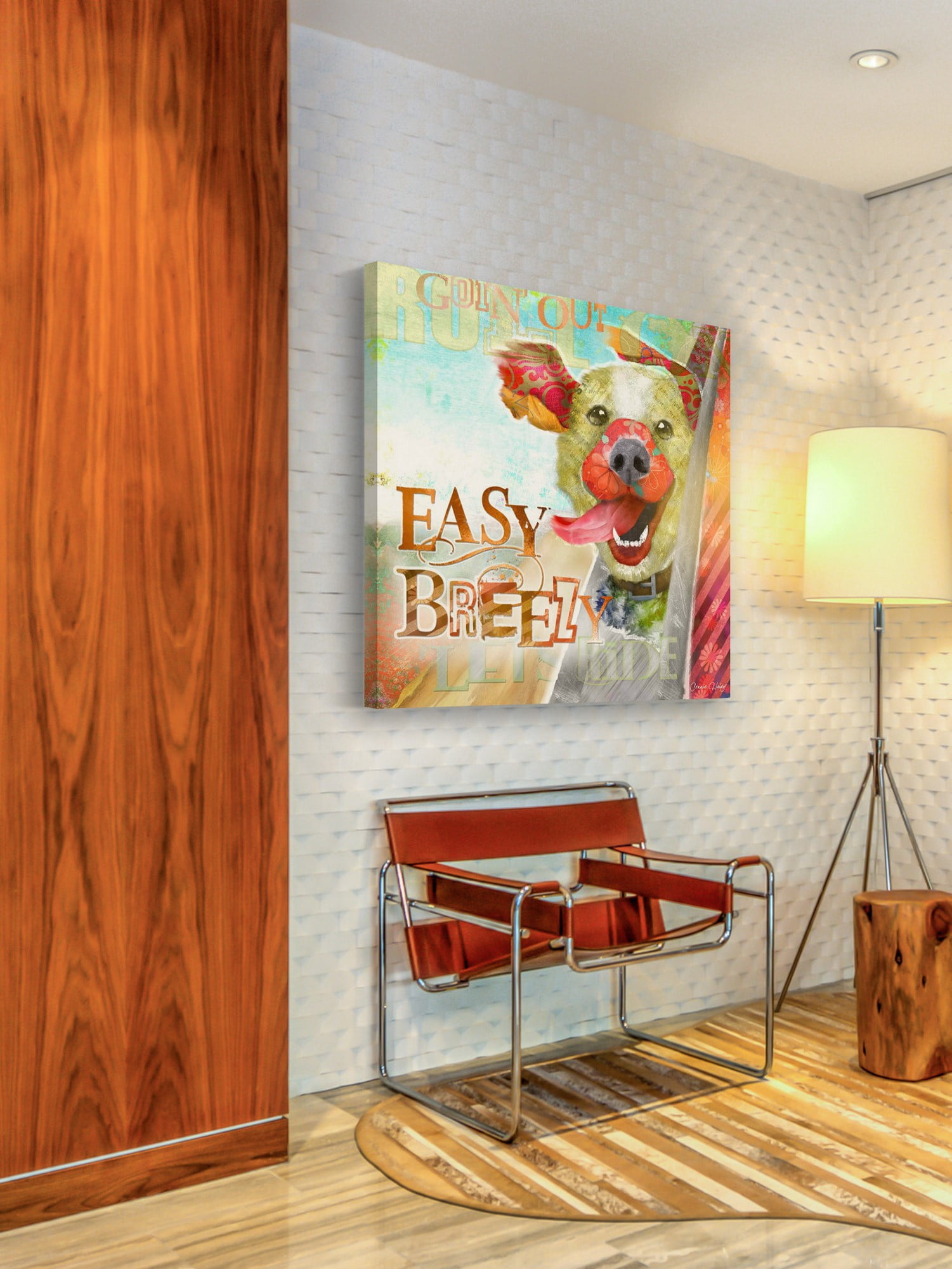 "Breezy Dog" Painting Print on Wrapped Canvas
