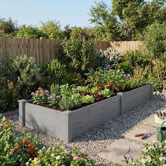 Over Ground Raised Garden Bed 96x28x10'', Large Planter Box, Tool-Free Assembly