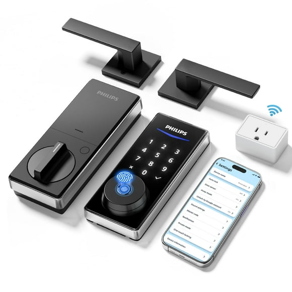 Cerradura inteligente WiFi con asa Philips, entrada sin llave con huella digital