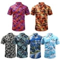 thumbnail image 2 of Zoeecloth Men's Hawaiian Shirt Short Sleeve Shirts for Men Hawaiian Shirt Floral Casual Button Down Shirts Tropical Holiday Shirts S-2XL, 2 of 10