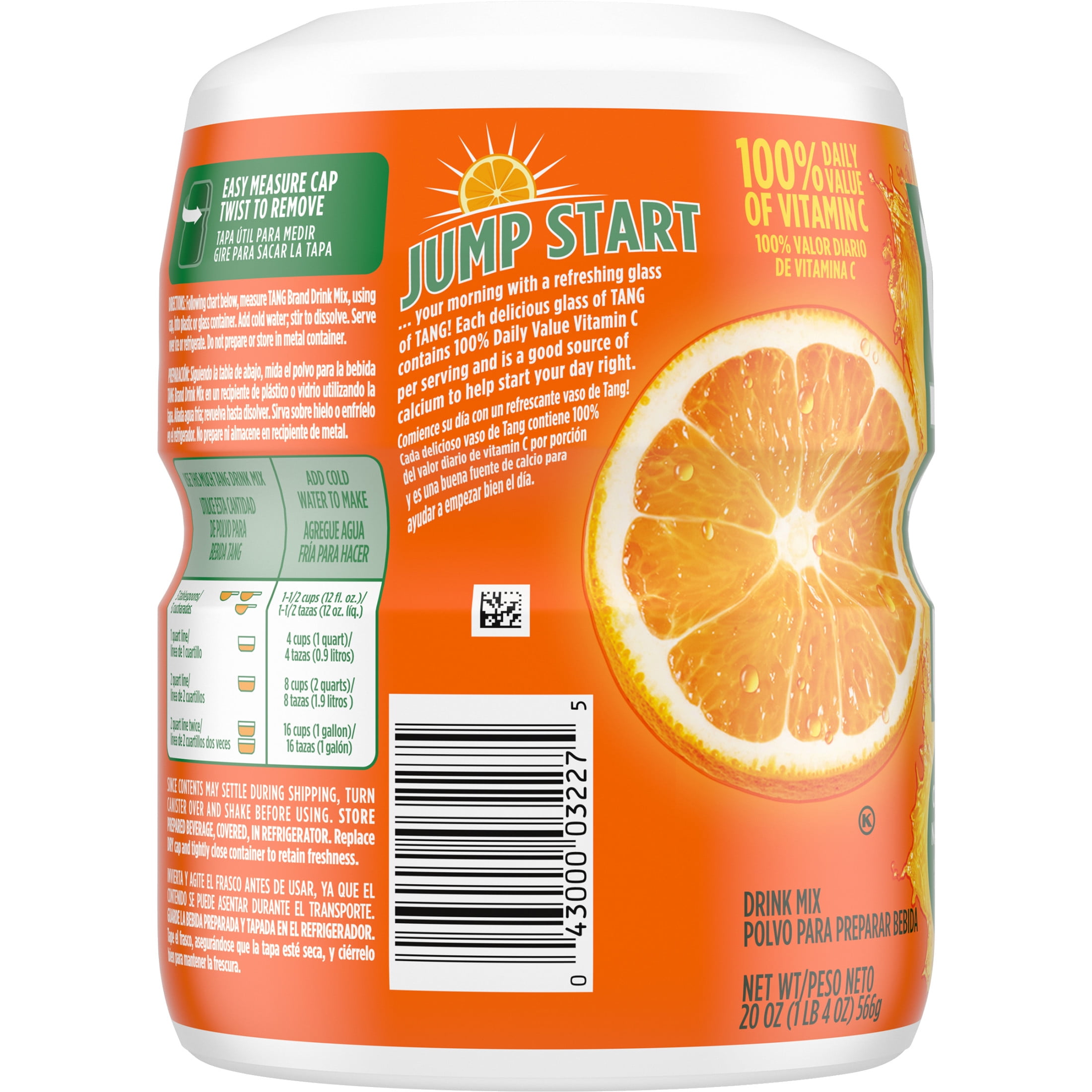 Tang Orange Flavor Drink Powder, Vitamin C & Calcium, Mix Tang Orange Flavor Drink Powder, Vitamin C & Calcium, Mix