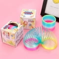 thumbnail image 2 of YOPTOP Children's Spring Coil Magic Hula Hoop Magic Stall Lantern Toy Plastic Push Small Gifts Small Size Rainbow Spring, 2 of 5