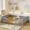 Full Grey, variant on Jopath Twin Size Floor Fence Bed with Central Entrance,Pine Wood Floor bed with Guardrails for Boys Girls White