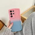 thumbnail image 2 of for Samsung Galaxy S22 Ultra Gradient Wavy Case, Cute Wave Frame Design Dual Colors Soft Silicone Rubber Shockproof Flexible TPU Phone Cover for Samsung Galaxy S22 Ultra Girls Women, Pink/Blue, 2 of 7
