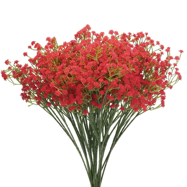 Flores Artificiales Unique Bargains Gypsophila Rojas 21 Piezas Tacto Real