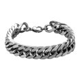 thumbnail image 2 of Casual Cuban Curb Chain Bracelet Teens Boys Titanium Steel Wrist Bangle 17x0.6cm, 2 of 8