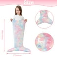 thumbnail image 6 of Softan Kids Mermaid Tail Blanket - Mermaid Tail Blankets Glow in The Dark - Flannel Mermaid Blanket Gifts for Girls - Luminous Unicorn Super Soft Tie Dye Girls Toys - Multicolor Unicorn 17"×39", 6 of 9